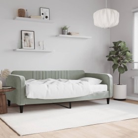 Schlafsofa mit hellgrauer Samtmatratze 90x190 cm von vidaXL, Betten und Lattenroste - Ref: Foro24-3197052, Preis: 300,98 €, R...