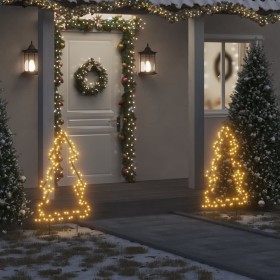 Árbol de Navidad luces decorativas con estacas 115 LED 90 cm