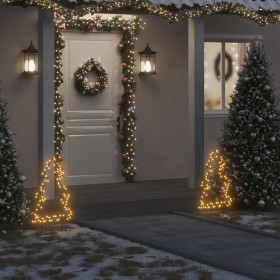 Árbol de Navidad luces decorativas con estacas 80 LED 60 cm