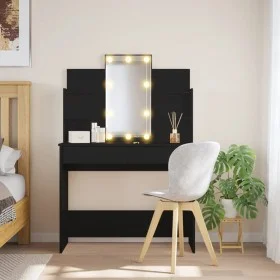 Black vanity with LED lights 96x40x142 cm by vidaXL, Bedroom Dressers - Ref: Foro24-837893, Price: 107,62 €, Discount: %