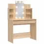 Tocador con luces LED roble Sonoma 96x40x142 cm de vidaXL, Tocadores para dormitorios - Ref: Foro24-837894, Precio: 111,36 €,...
