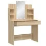 Tocador con luces LED roble Sonoma 96x40x142 cm de vidaXL, Tocadores para dormitorios - Ref: Foro24-837894, Precio: 111,36 €,...
