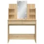 Tocador con luces LED roble Sonoma 96x40x142 cm de vidaXL, Tocadores para dormitorios - Ref: Foro24-837894, Precio: 111,36 €,...
