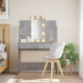 Concrete gray dressing table with LED lights 96x40x142 cm by vidaXL, Bedroom Dressers - Ref: Foro24-837895, Price: 108,40 €, ...