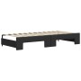 Trundle sofa bed with drawers black synthetic leather 90x200 cm by vidaXL, Beds and slatted bases - Ref: Foro24-3197735, Pric...