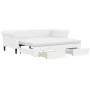 Trundle sofa bed with drawers white synthetic leather 90x200 cm by vidaXL, Beds and slatted bases - Ref: Foro24-3197736, Pric...