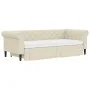 Trundle sofa bed with drawers cream synthetic leather 90x200 cm by vidaXL, Beds and slatted bases - Ref: Foro24-3197737, Pric...