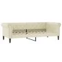 Trundle sofa bed with drawers cream synthetic leather 90x200 cm by vidaXL, Beds and slatted bases - Ref: Foro24-3197737, Pric...