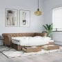 Sofá cama nido con cajones cuero sintético cappuccino 90x200 cm de vidaXL, Camas y somieres - Ref: Foro24-3197738, Precio: 50...
