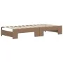 Sofá cama nido con cajones cuero sintético cappuccino 90x200 cm de vidaXL, Camas y somieres - Ref: Foro24-3197738, Precio: 50...