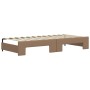 Sofá cama nido con cajones cuero sintético cappuccino 90x200 cm de vidaXL, Camas y somieres - Ref: Foro24-3197738, Precio: 50...