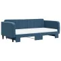 Trundle sofa bed with blue velvet mattress 100x200 cm by vidaXL, Beds and slatted bases - Ref: Foro24-3197093, Price: 427,59 ...