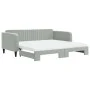 Ausziehbares Schlafsofa mit hellgrauer Samtmatratze 100x200 cm von vidaXL, Betten und Lattenroste - Ref: Foro24-3197094, Prei...