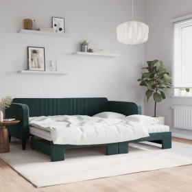 Sofá cama nido con colchón terciopelo verde oscuro 100x200 cm de vidaXL, Camas y somieres - Ref: Foro24-3197096, Precio: 423,...