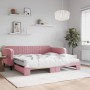 Ausziehbares Schlafsofa mit rosa Samtmatratze 100x200 cm von vidaXL, Betten und Lattenroste - Ref: Foro24-3197097, Preis: 438...