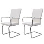 Sillas de comedor voladizas 2 unidades cuero sintético blanco de vidaXL, Sillas de comedor - Ref: Foro24-240994, Precio: 166,...