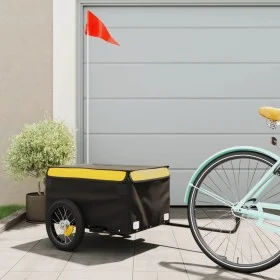 Remolque para bicicleta hierro negro y amarillo 30 kg de vidaXL, Remolques para bicicletas - Ref: Foro24-94078, Precio: 65,80...
