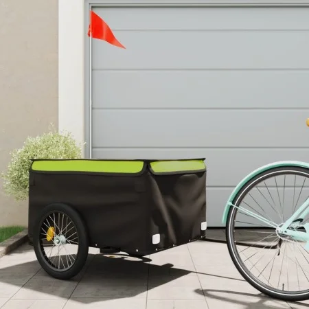 Bicycle trailer, black and green iron, 45 kg by vidaXL, Bicycle trailers - Ref: Foro24-94095, Price: 95,03 €, Discount: %