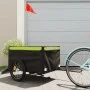 Remolque para bicicleta hierro negro y verde 45 kg de vidaXL, Remolques para bicicletas - Ref: Foro24-94095, Precio: 95,03 €,...