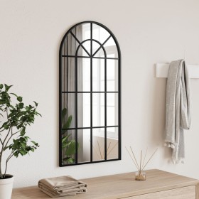 Espejo de pared arco de hierro negro 40x80 cm
