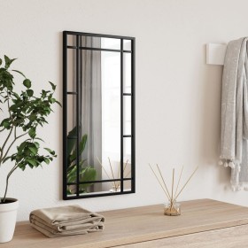 Espejo de pared rectangular de hierro negro 30x60 cm