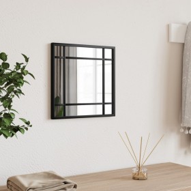 Espejo de pared cuadrado de hierro negro 30x30 cm
