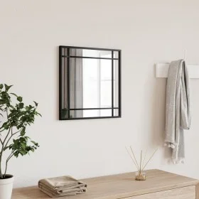 Espejo de pared cuadrado de hierro negro 40x40 cm by vidaXL, Mirrors - Ref: Foro24-358633, Price: 40,79 €, Discount: %
