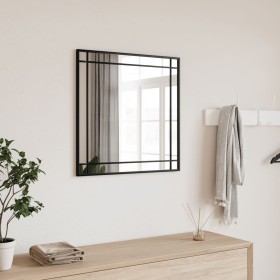 Espejo de pared cuadrado de hierro negro 60x60 cm