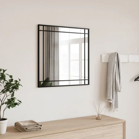 Quadratischer Wandspiegel aus schwarzem Eisen 60x60 cm von vidaXL, Spiegel - Ref: Foro24-358635, Preis: 72,04 €, Rabatt: %