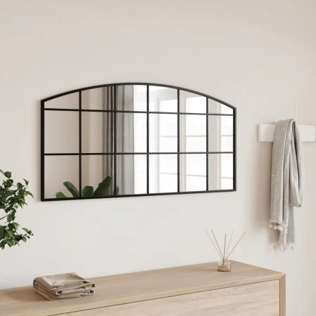 Schwarzer Eisenbogen-Wandspiegel 100x50 cm von vidaXL, Spiegel - Ref: Foro24-358638, Preis: 84,35 €, Rabatt: %