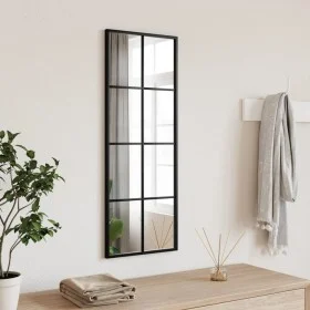 Rectangular black iron wall mirror 30x80 cm by vidaXL, Mirrors - Ref: Foro24-358642, Price: 50,24 €, Discount: %