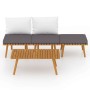 Muebles de jardín 4 piezas con cojines madera maciza de acacia