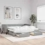 Sofá cama nido con cajones tela gris claro 90x200 cm de vidaXL, Camas y somieres - Ref: Foro24-3196632, Precio: 478,69 €, Des...