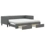 Trundle sofa bed with drawers dark gray fabric 90x200 cm by vidaXL, Beds and slatted bases - Ref: Foro24-3196633, Price: 480,...