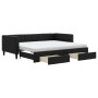 Ausziehbares Schlafsofa mit Schubladen, schwarzer Stoff, 90 x 200 cm von vidaXL, Betten und Lattenroste - Ref: Foro24-3196634...