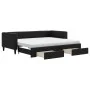 Ausziehbares Schlafsofa mit Schubladen, schwarzer Stoff, 90 x 200 cm von vidaXL, Betten und Lattenroste - Ref: Foro24-3196634...