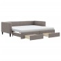 Sofá cama nido con cajones tela gris taupe 90x200 cm de vidaXL, Camas y somieres - Ref: Foro24-3196635, Precio: 480,65 €