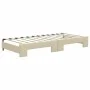 Trundle sofa bed with drawers cream fabric 90x200 cm by vidaXL, Beds and slatted bases - Ref: Foro24-3196636, Price: 477,49 €...