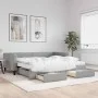 Sofá cama nido con cajones tela gris claro 100x200 cm de vidaXL, Camas y somieres - Ref: Foro24-3196637, Precio: 468,48 €, De...