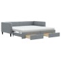 Ausziehbares Schlafsofa mit Schubladen aus hellgrauem Stoff, 100 x 200 cm von vidaXL, Betten und Lattenroste - Ref: Foro24-31...