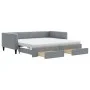 Trundle sofa bed with drawers light gray fabric 100x200 cm by vidaXL, Beds and slatted bases - Ref: Foro24-3196637, Price: 46...