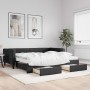 Trundle sofa bed with drawers black fabric 100x200 cm by vidaXL, Beds and slatted bases - Ref: Foro24-3196639, Price: 479,80 ...