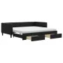 Trundle sofa bed with drawers black fabric 100x200 cm by vidaXL, Beds and slatted bases - Ref: Foro24-3196639, Price: 467,22 ...