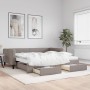 Sofá cama nido con cajones tela gris taupe 100x200 cm de vidaXL, Camas y somieres - Ref: Foro24-3196640, Precio: 475,22 €, De...