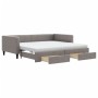 Trundle sofa bed with drawers taupe gray fabric 100x200 cm by vidaXL, Beds and slatted bases - Ref: Foro24-3196640, Price: 47...