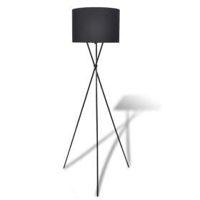 Lámpara de pie con pantalla y soporte negra