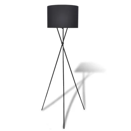 Lámpara de pie con pantalla y soporte negra de vidaXL, Lámparas - Ref: Foro24-240901, Precio: 57,75 €, Descuento: %