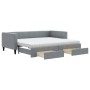 Ausziehbares Schlafsofa mit Schubladen aus hellgrauem Stoff, 90 x 190 cm von vidaXL, Betten und Lattenroste - Ref: Foro24-319...