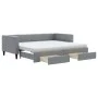 Trundle sofa bed with drawers light gray fabric 90x190 cm by vidaXL, Beds and slatted bases - Ref: Foro24-3196642, Price: 450...