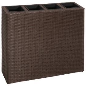 Tall planter with 4 brown synthetic rattan pots by vidaXL, Pots and planters - Ref: Foro24-41085, Price: 113,29 €, Discount: %